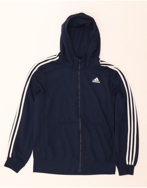 Maglione con cappuccio e zip ADIDAS da uomo Climalite medio in poliestere blu navy