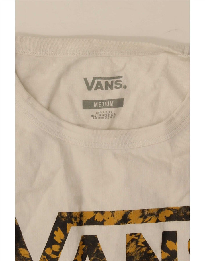 T-shirt grafica da donna Vans Top UK 12 cotone bianco medio
