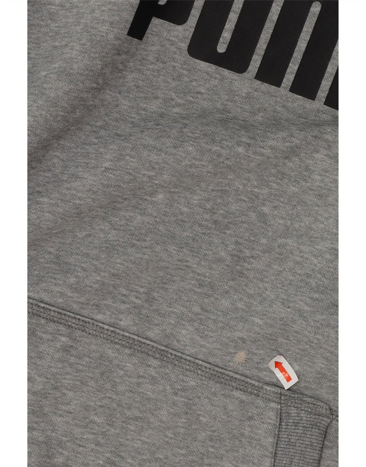 Felpa con cappuccio grafica PUMA da uomo in cotone grigio medio