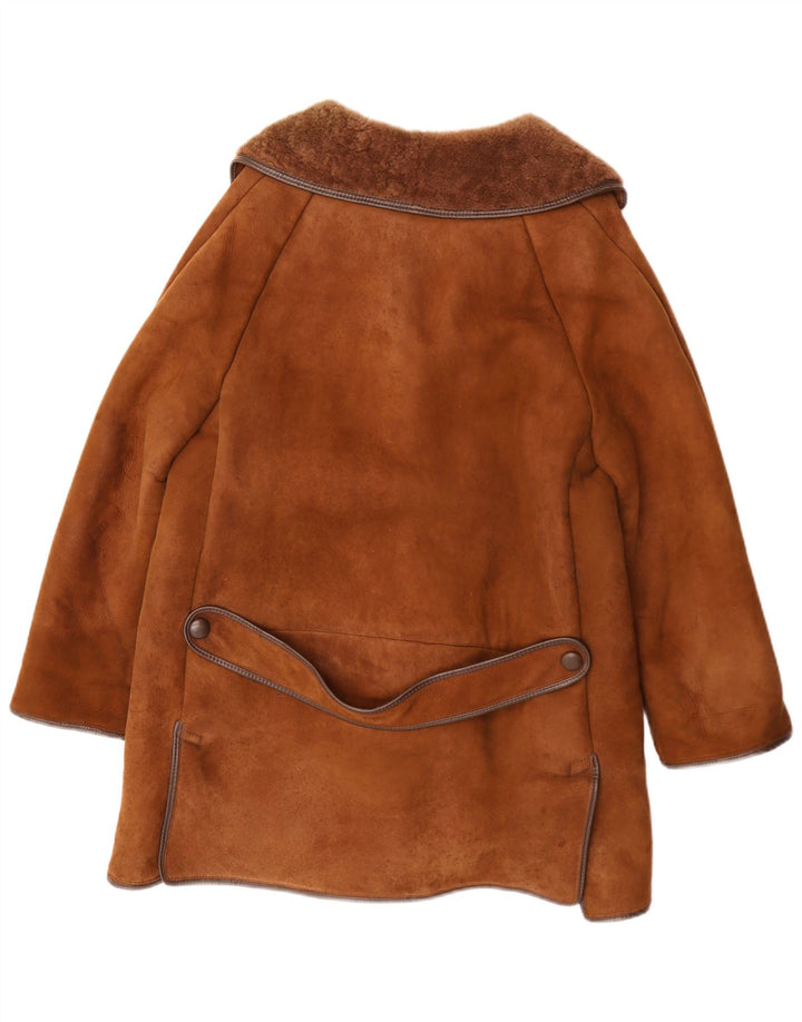 Cappotto in shearling oversize da donna Morlands UK 16 Grande pelle di pecora marrone