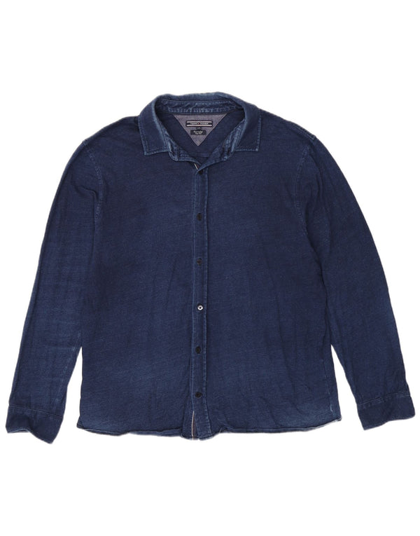 Camicia slim fit da uomo Tommy Hilfiger 2XL Blu Navy