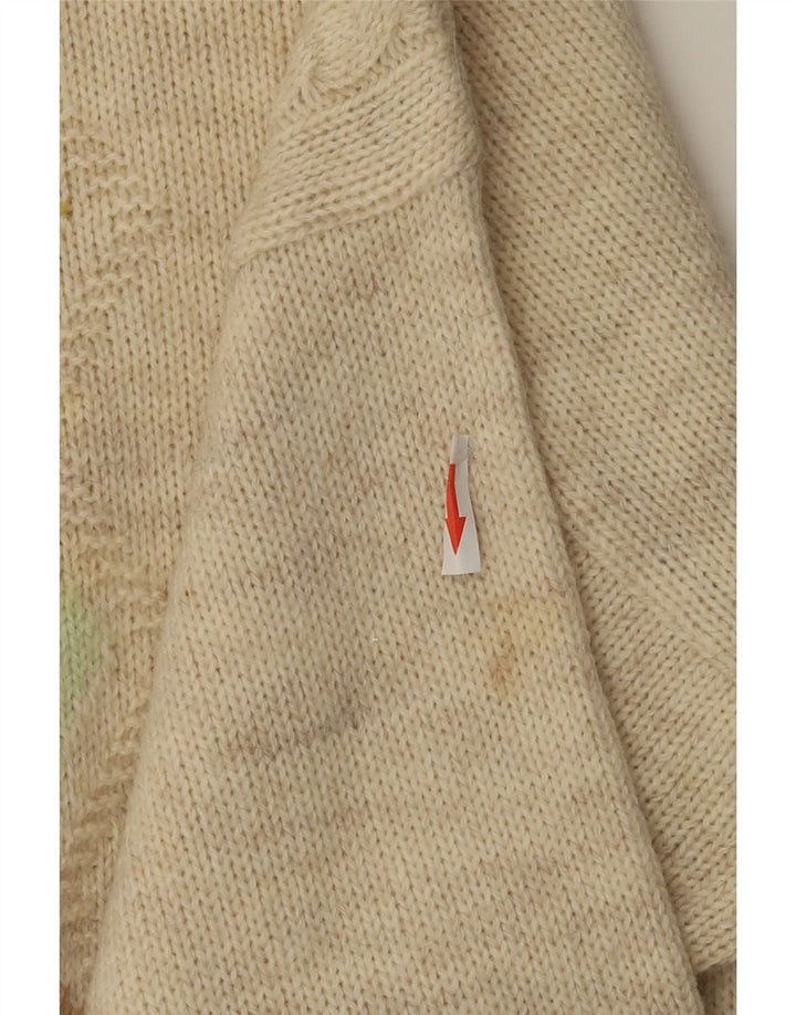 Maglione girocollo da uomo VINTAGE beige medio a rombi/diamante
