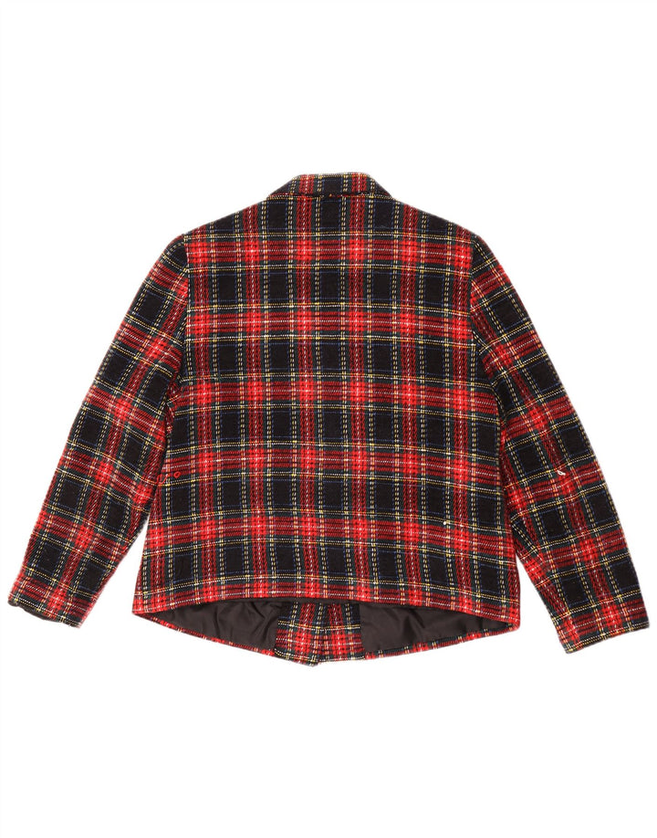 Giacca blazer a 4 bottoni da donna Sag Harbour UK 12 medio a quadri multicolore