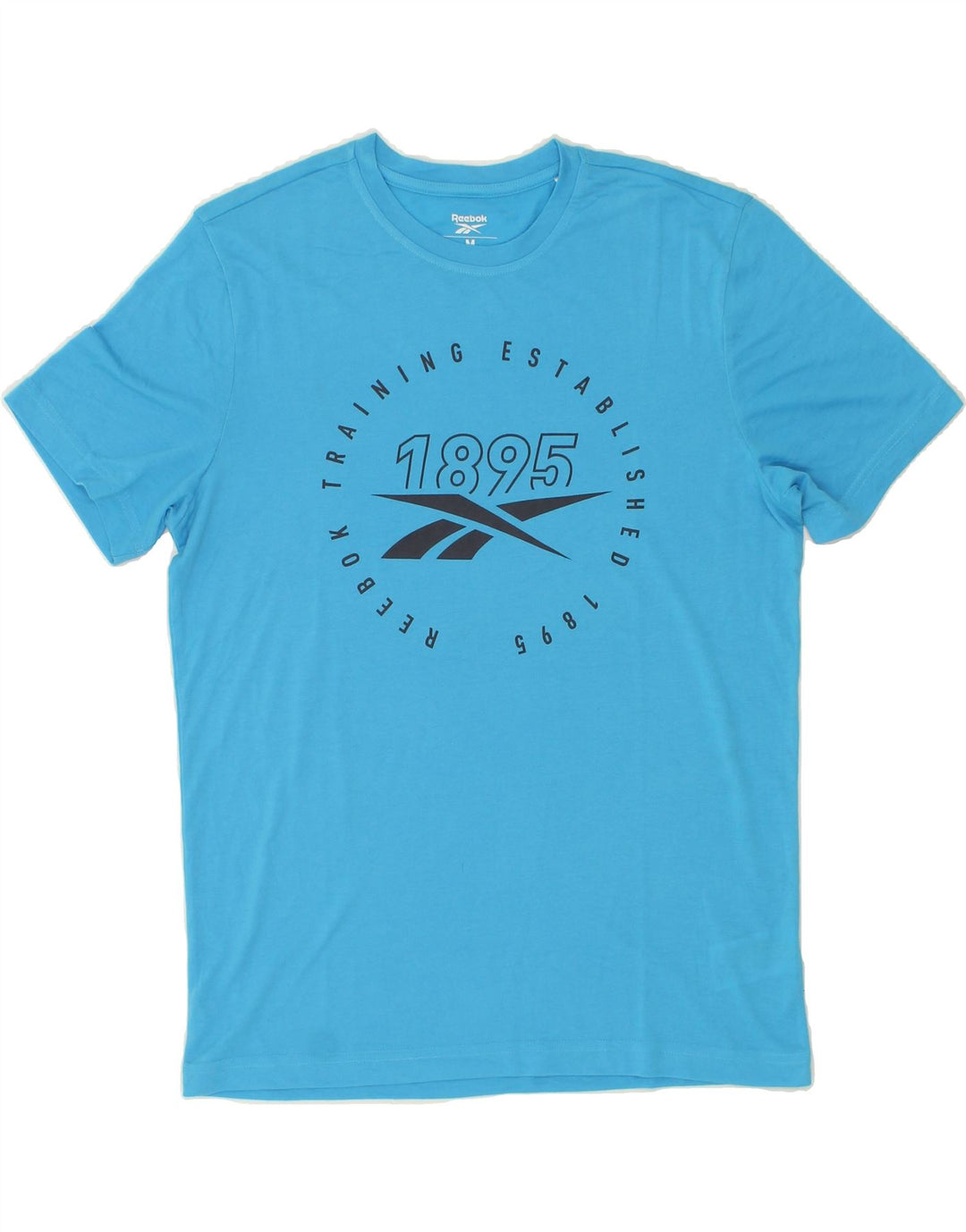 REEBOK Mens Graphic T-Shirt Top Medium Blue Polyester Vintage Reebok and Second-Hand Reebok from Messina Hembry 