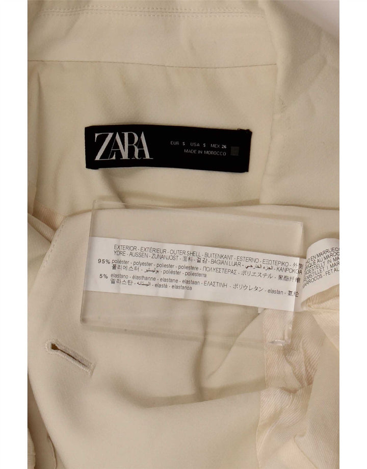 Gilet lungo da donna Zara UK 10 piccolo in poliestere bianco sporco