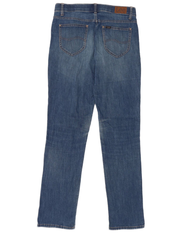Jeans dritti Lee da donna a vita media, vestibilità regolare, W29 L33, cotone blu