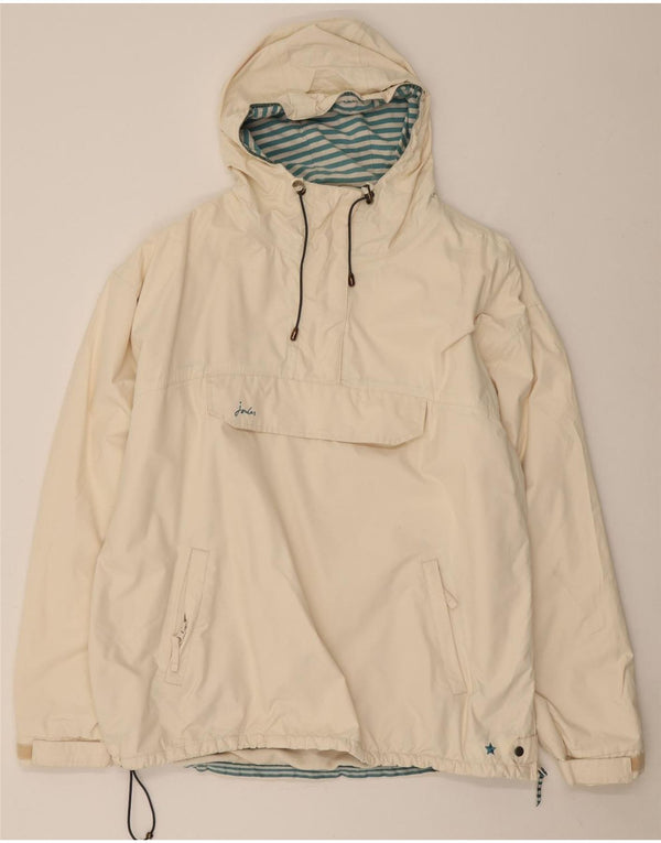 Giacca anorak oversize con cappuccio da donna Joules UK 16 grande poliestere bianco