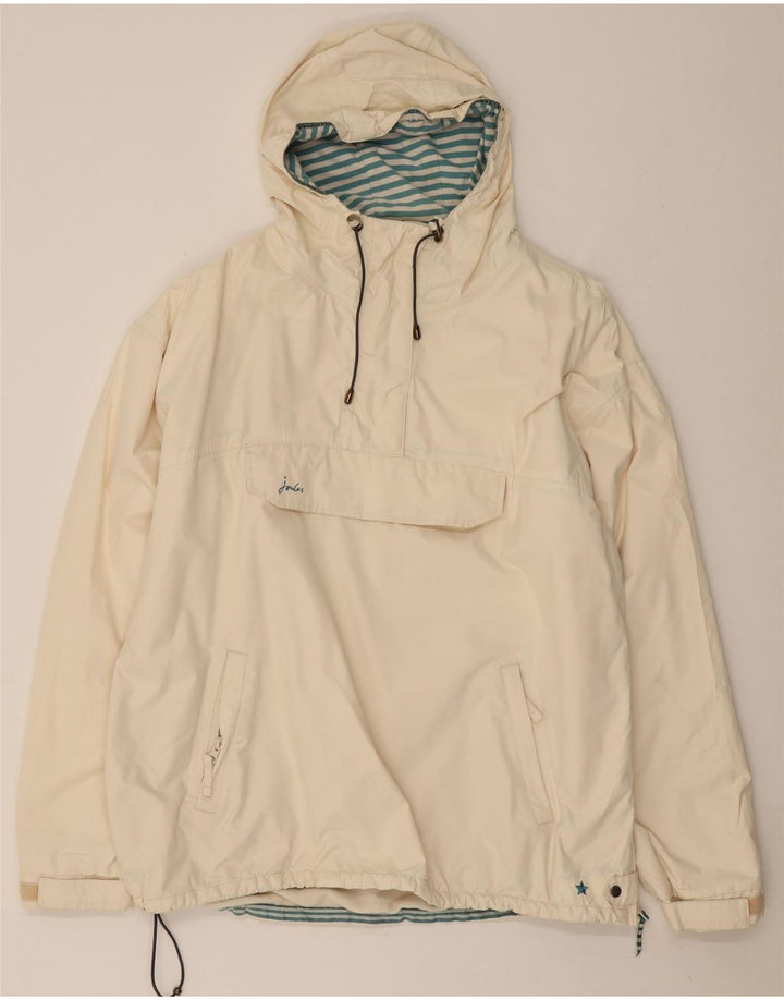 Giacca anorak oversize con cappuccio da donna Joules UK 16 grande poliestere bianco