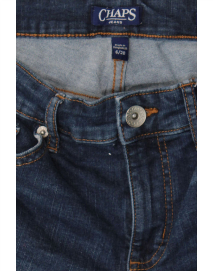 CHAPS Womens Mid Rise Cropped Jeans US 6 Medium W28 L25 Navy Blue Cotton Vintage Chaps and Second-Hand Chaps from Messina Hembry 