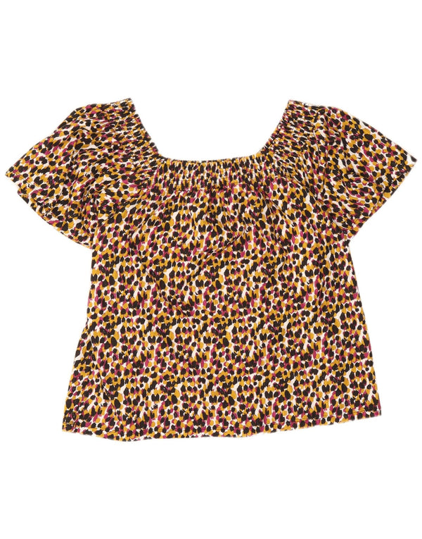 Top da donna con spalle scoperte M&Co UK 16 Grande cotone con stampa animalier multicolore