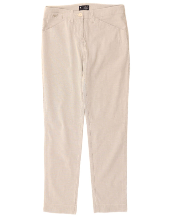 Pantaloni casual slim da donna Armani EU 40 medio W28 L30 gessato beige