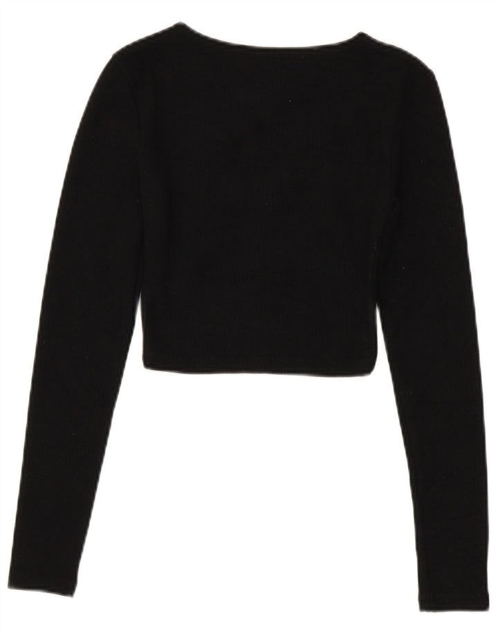 Top corto da donna Zara a maniche lunghe UK 8 piccolo nero