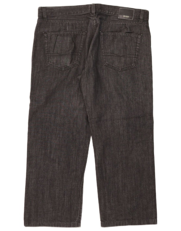 Jeans dritti da uomo Hugo Boss W38 L26 cotone nero