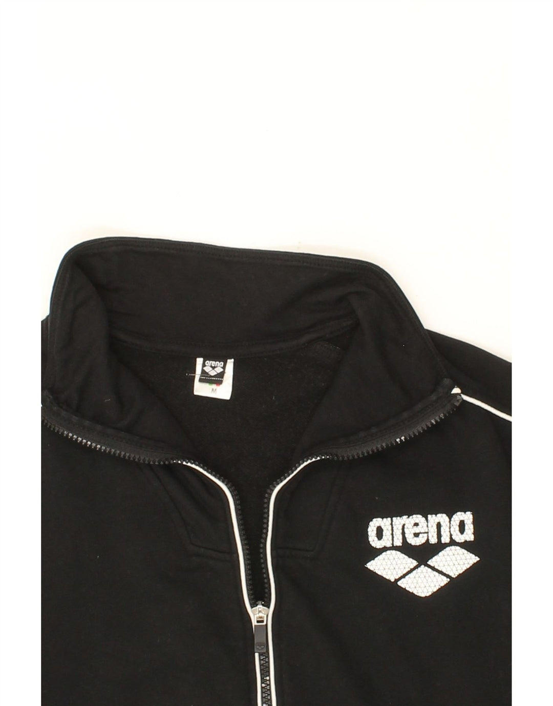 ARENA Mens Tracksuit Top Jacket Medium Black Cotton Vintage Arena and Second-Hand Arena from Messina Hembry 
