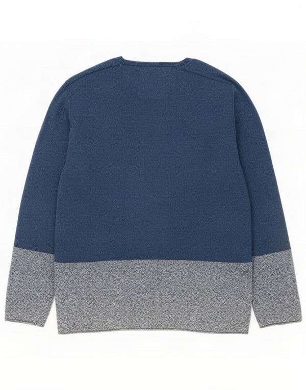 Zara Boys Crew Neck Jumper Sweater 13-14 Years Navy Blue Colourblock