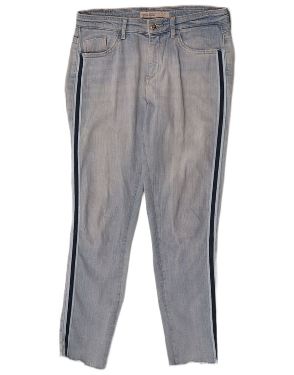 Jeans slim da donna Zara EU 38 Small W28 L27 Blu Colourblock