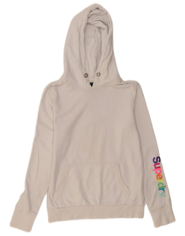 Felpa con cappuccio grafica da donna Superdry UK 10 Small Cotone bianco