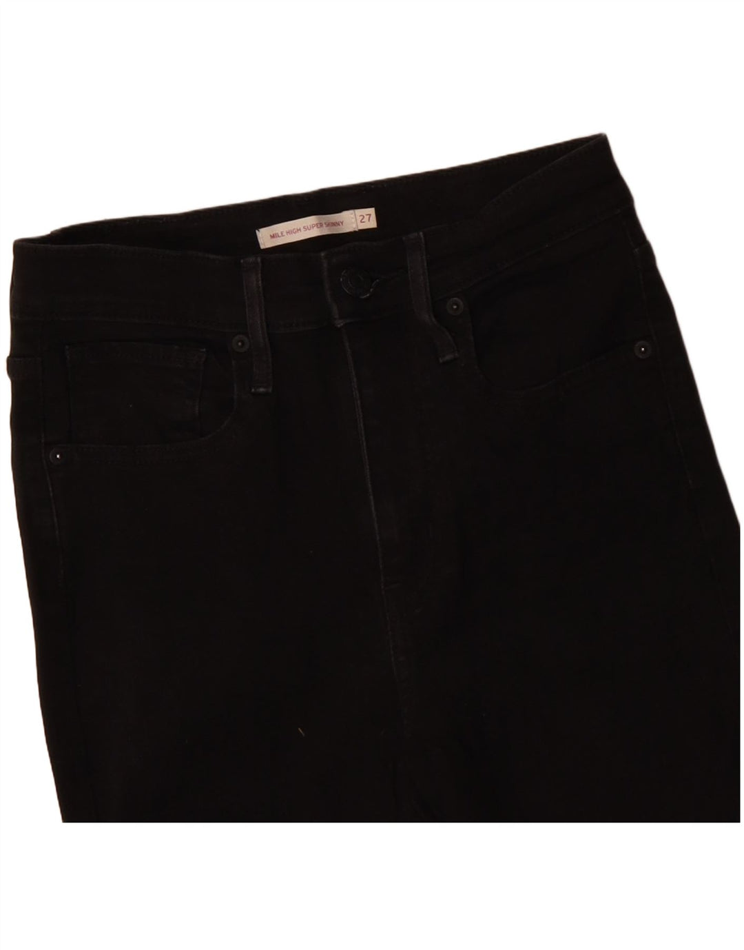 LEVI'S Jeans super skinny da donna con altezza del miglio W27 L29 cotone nero