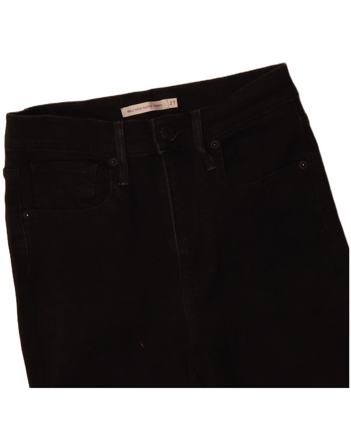 LEVI'S Jeans super skinny da donna con altezza del miglio W27 L29 cotone nero