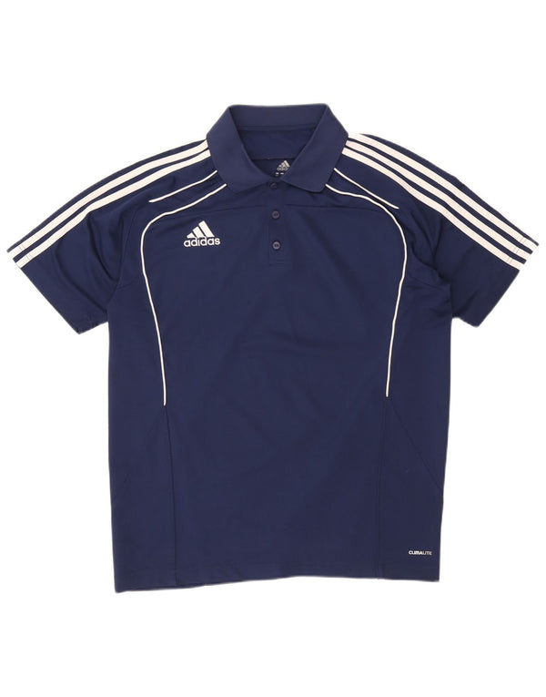 Polo Adidas Climalite da uomo UK 44/46 Large Blu Navy Poliestere