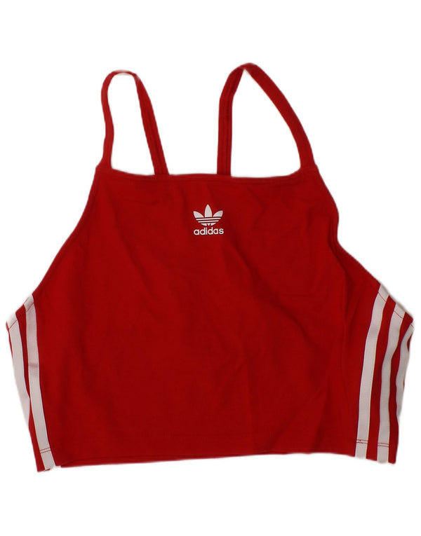 Top reggiseno sportivo con grafica Adidas da donna UK 12/14 Sport in cotone rosso medio