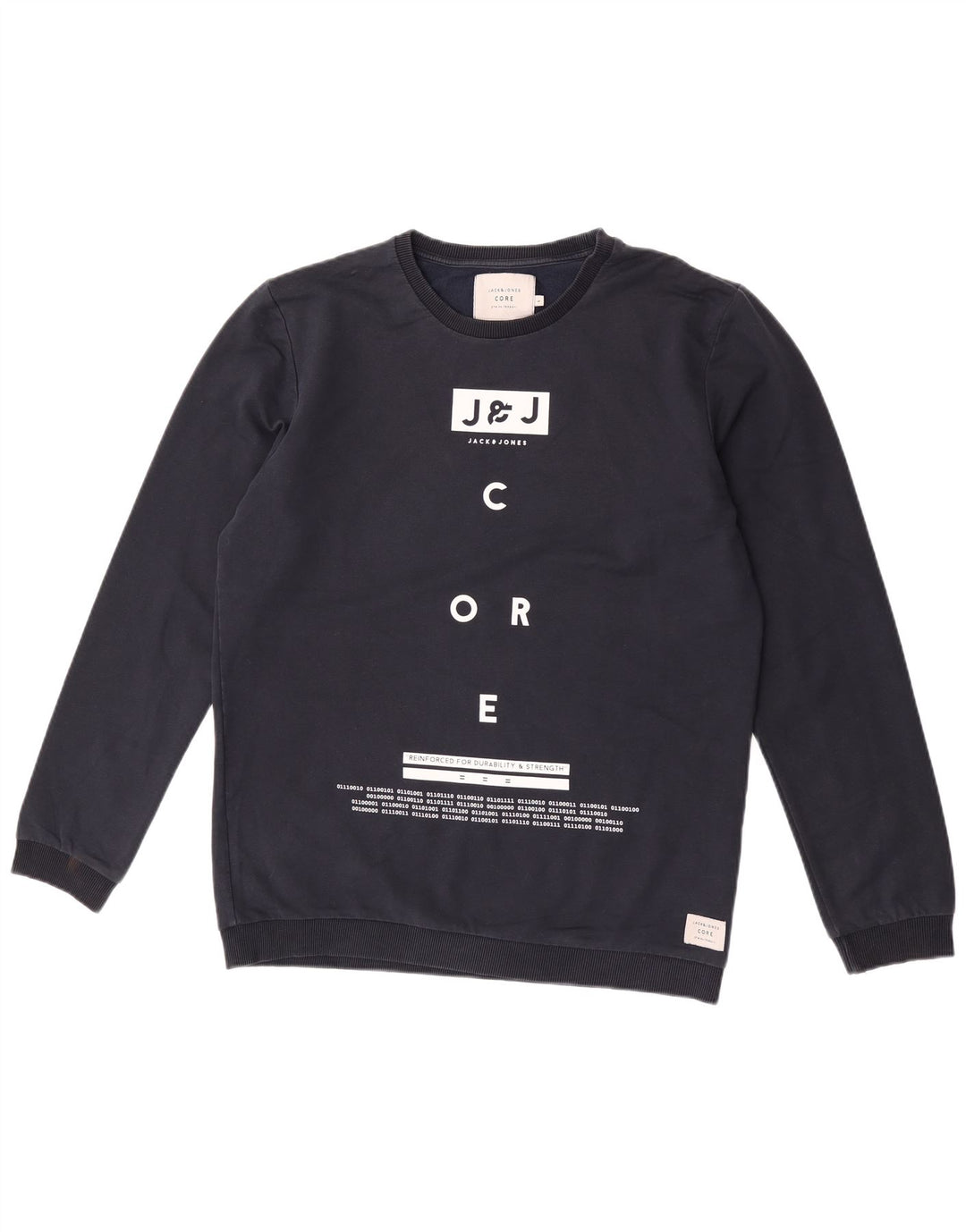 Jack & Jones Felpa con grafica da uomo Maglione grande in cotone blu navy