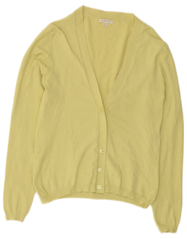 Maglione cardigan da donna Massimo Dutti UK 12 Viscosa giallo medio