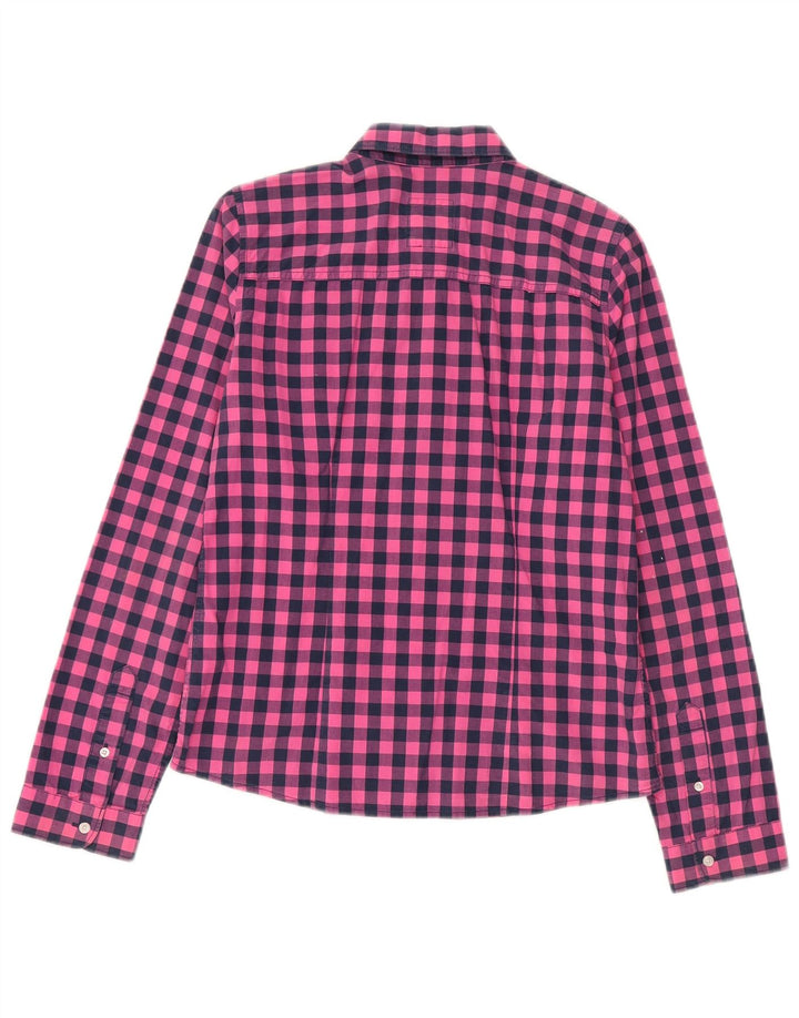 Camicia Hollister da donna UK 14 cotone a quadretti rosa medio