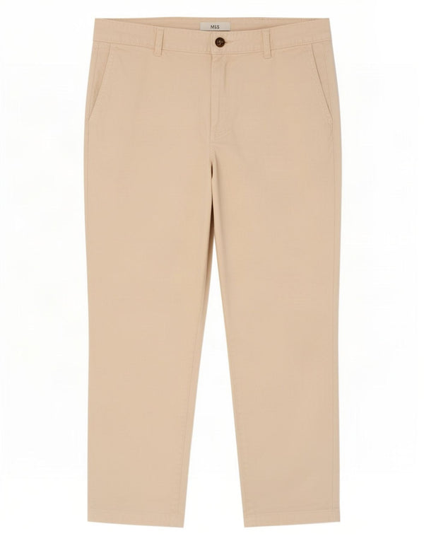 Pantaloni chino dritti da donna Marks & Spencer UK 14 Large W34 L29 Bianco