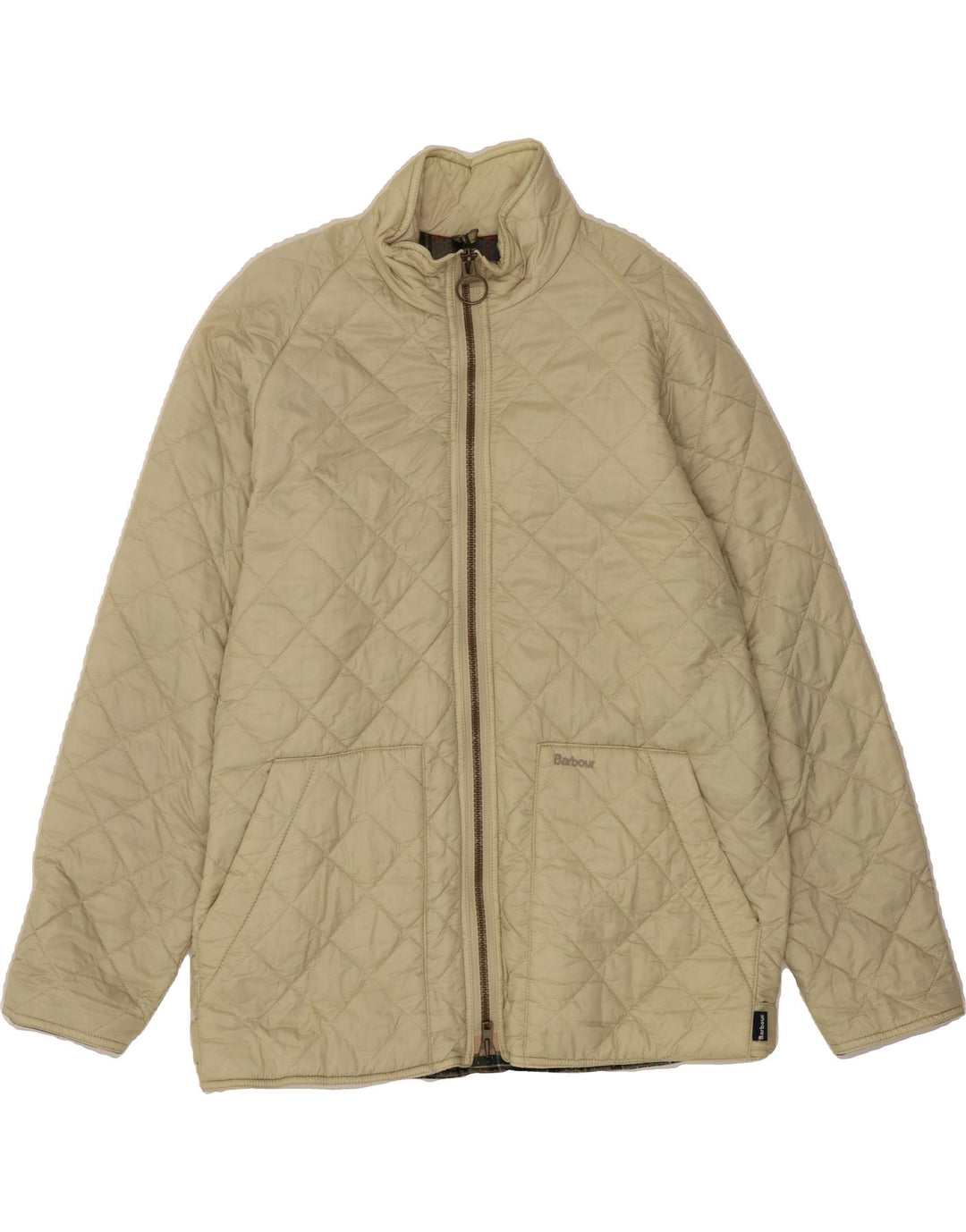 BARBOUR Mens Quilted Jacket UK 38 Medium Beige Vintage Barbour and Second-Hand Barbour from Messina Hembry 