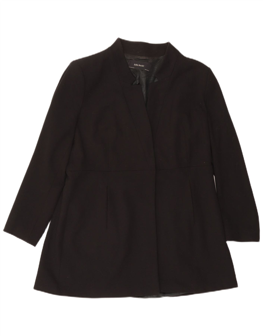 Giacca blazer aperta da donna ZARA UK 20 2XL acetato nero