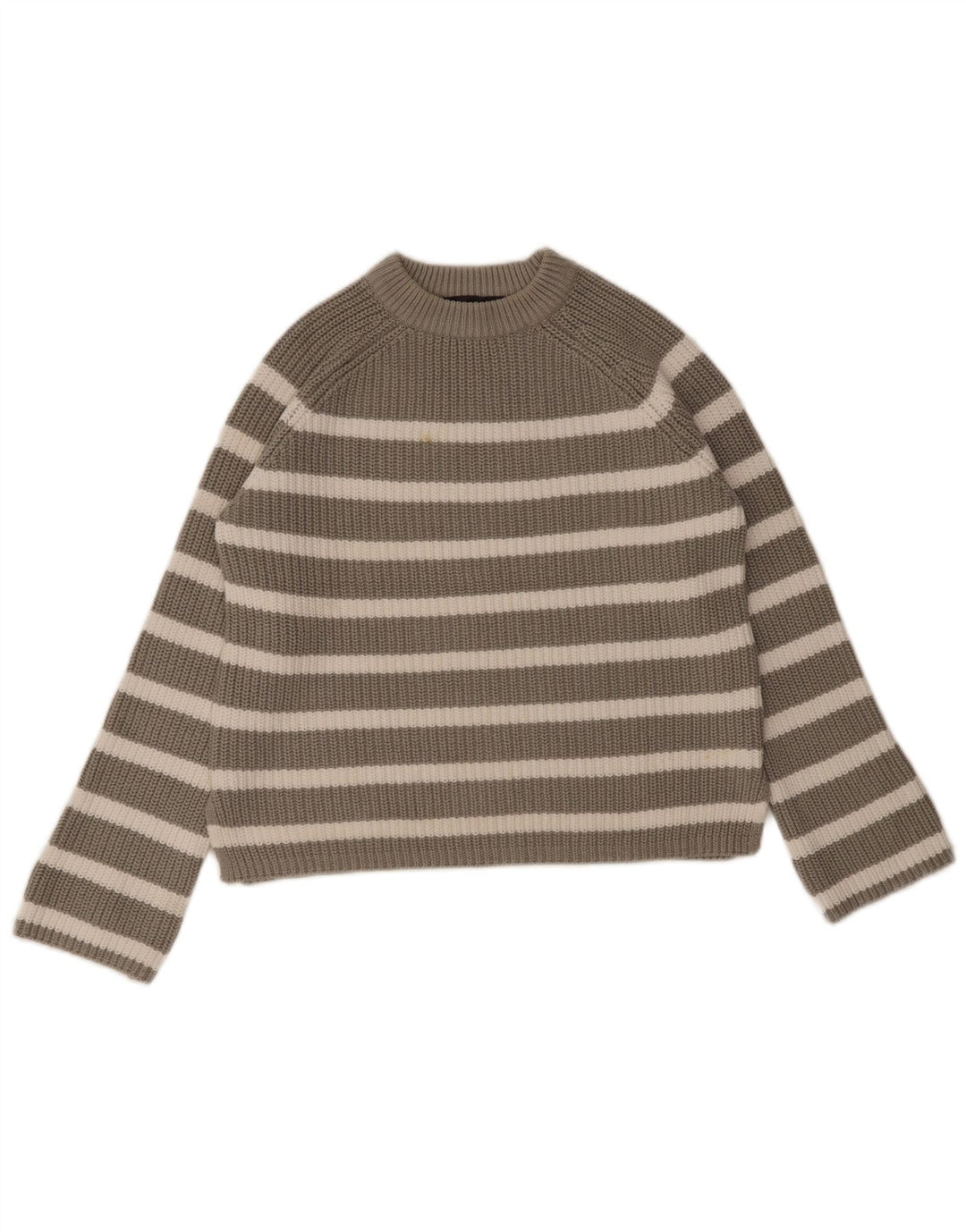 Maglione maglione girocollo da donna Marks & Spencer UK 10 piccolo grigio a righe
