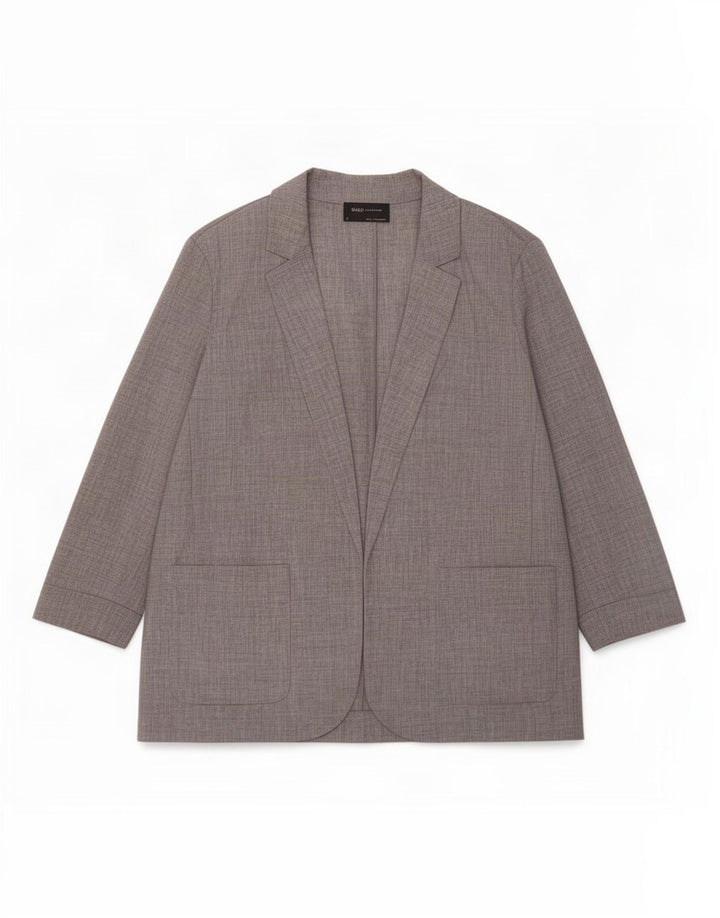 Giacca blazer aperta con maniche a 3/4 Marks & Spencer da donna UK 16 grande grigia
