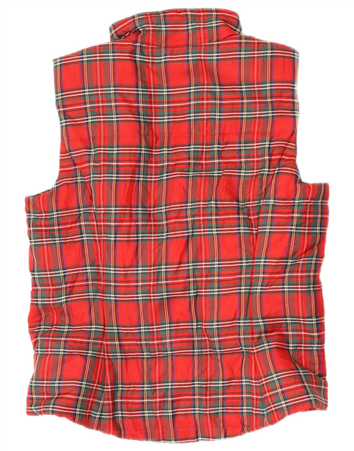Gilet imbottito da donna Chaps UK 14 poliestere medio a quadri rosso