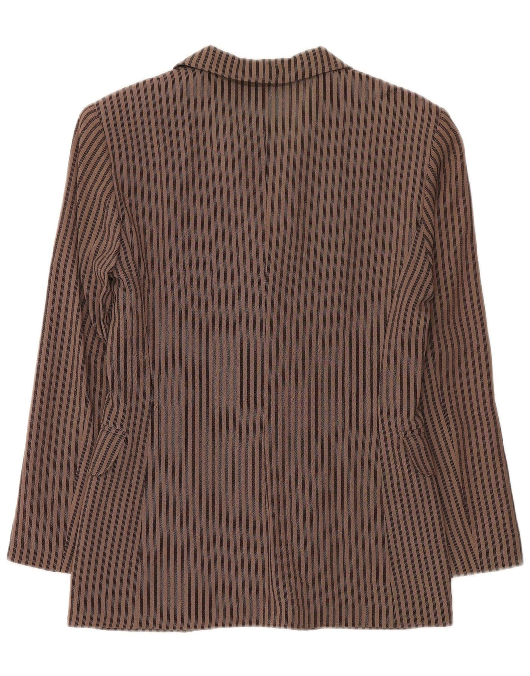 Giacca blazer a 3 bottoni da donna Via Dei Ciclamini UK 10 piccola a righe marroni