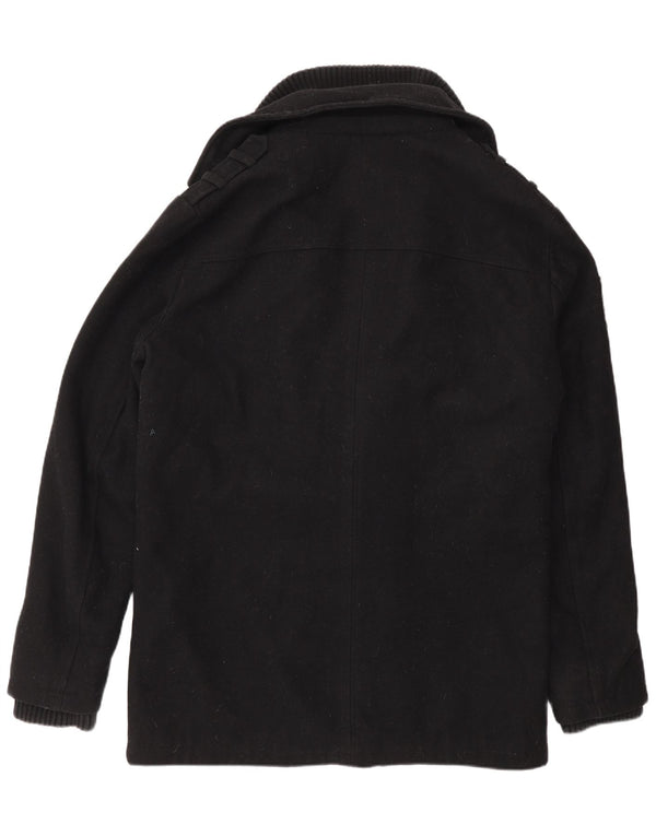 Cappotto da marinaio da uomo Jack & Jones UK 40 grande lana nera