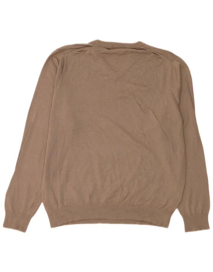 Maglione da uomo con scollo a V Marks & Spencer grande in viscosa marrone