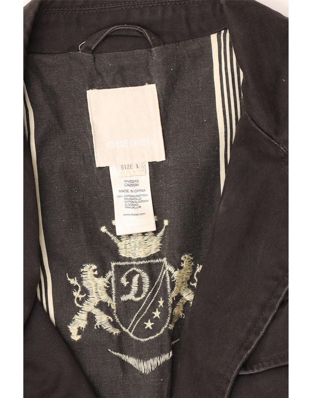Giacca militare militare da uomo Diesel UK 40 grande nera