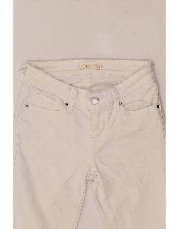 LEVI'S Womens 712 Slim Jeans W25 L26  White Cotton Vintage Levi's and Second-Hand Levi's from Messina Hembry 