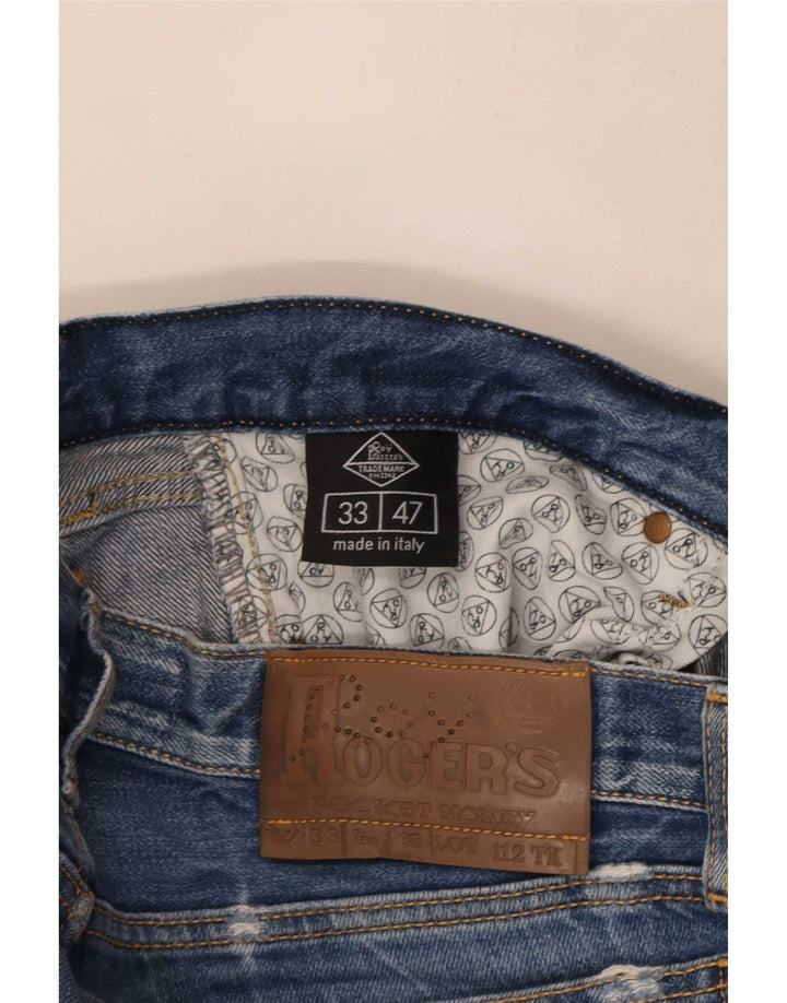 Pantaloncini di jeans invecchiati da uomo Roy Rogers W33 cotone blu medio