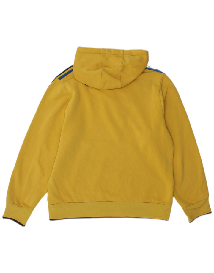 Maglione con cappuccio grafico da uomo Adidas in cotone giallo medio