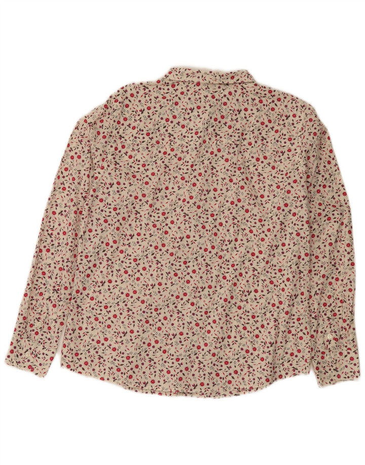 Camicia da donna Benetton UK 16 grande floreale bianco