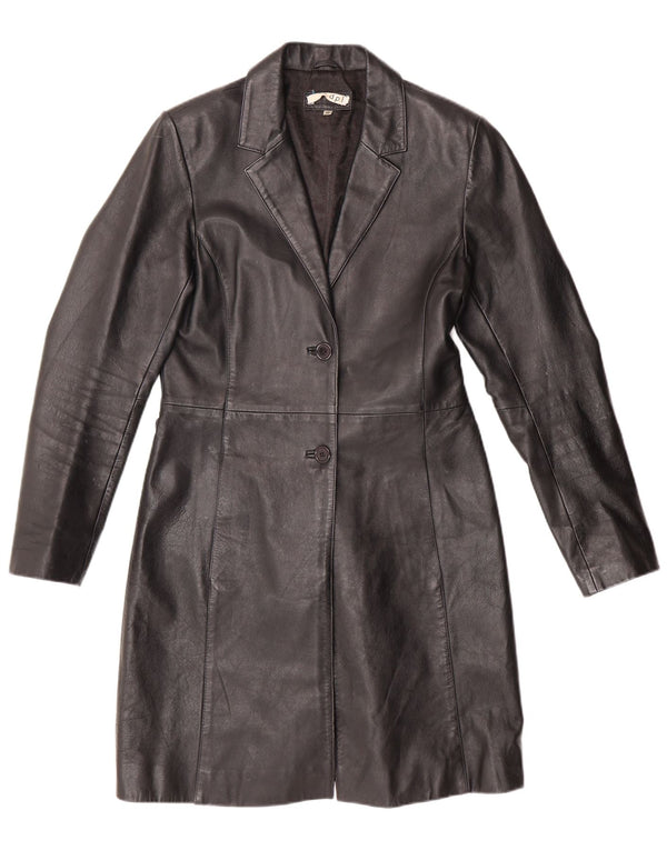 Cappotto in pelle da donna DPL UK 10 piccolo in pelle nera