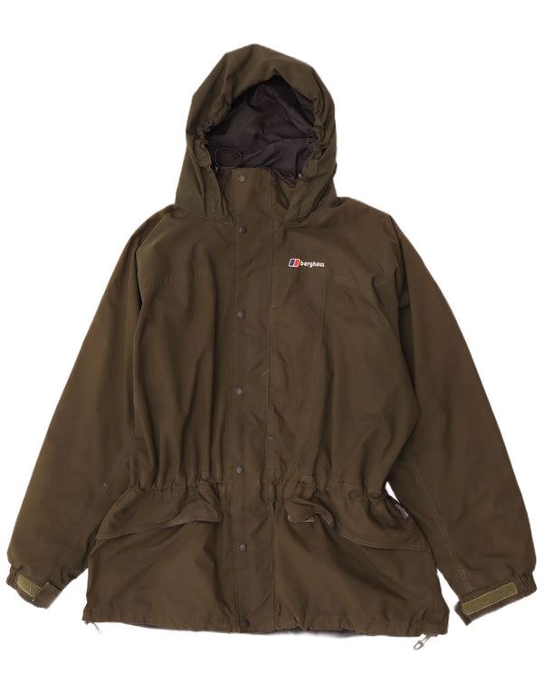 Giacca antipioggia da uomo con cappuccio Berghaus UK 42 XL nylon kaki