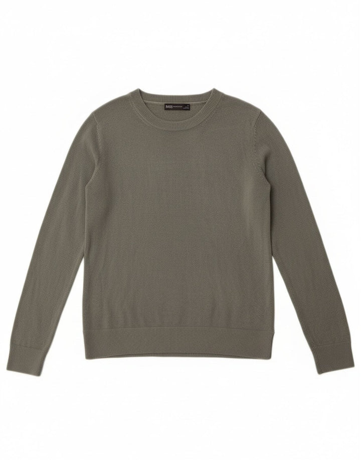 Maglione maglione con scollo a barca da donna Marks & Spencer UK 10 piccolo kaki