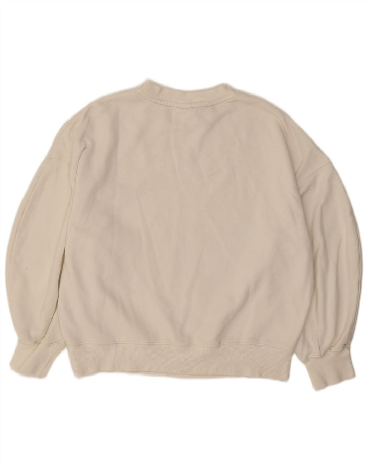 Felpa oversize da donna Puma UK 10 piccola in cotone bianco