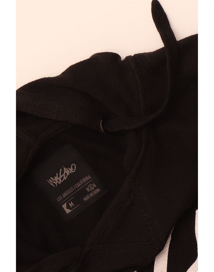 Mossimo Top grafico da uomo con cappuccio manica lunga medio nero