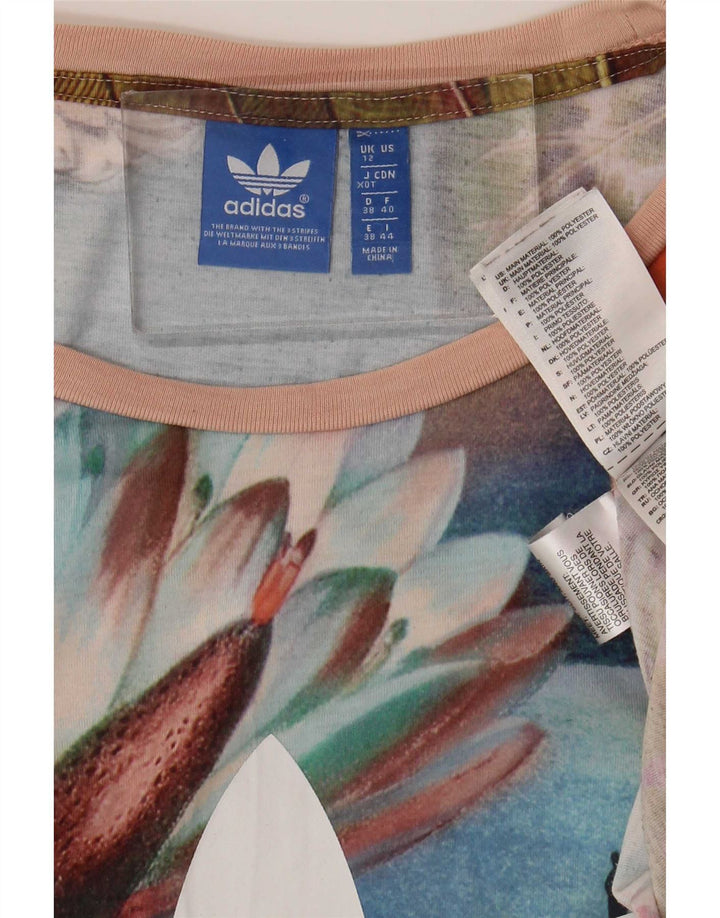 T-shirt grafica da donna Adidas Top UK 12 Medium multicolore floreale