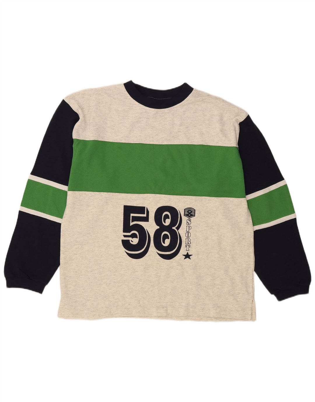 Top grafico da uomo vintage a maniche lunghe grande color grigio