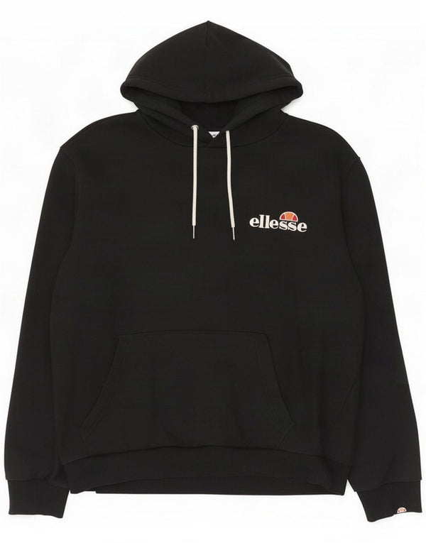 Ellesse Maglia con cappuccio da donna UK 16 Large Black Cotton